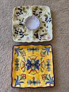 lot 192 image: Two Ceramic Serving Platters by Tracy porter and Maxcera