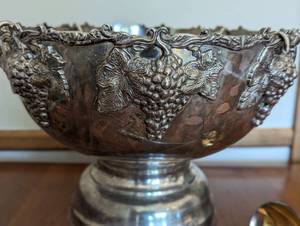 lot 188 image: Silver Plated Punch Bowl and Ladle