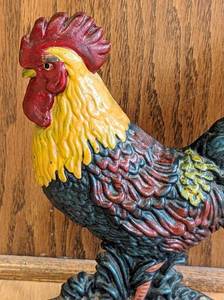 lot 91 image: Cast Iron Rooster Door Stop