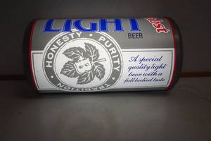 lot 407 image: Pabst Light Beer Can Lighted wall display