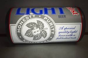lot 408 image: Pabst Light Beer Can Lighted wall display