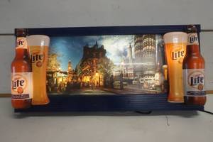 lot 411 image: Miller Lite Beer Lighted sign Toast To The Coast