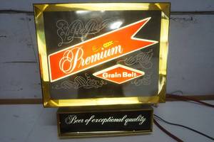 lot 440 image: Premium Grain Belt Lighted Wall Display