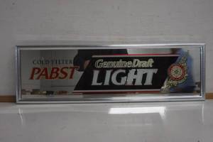 lot 467 image: Pabst Genuine Draft Beer Mirror Silver Frame