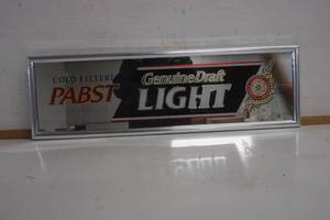 lot 466 image: Pabst Genuine Draft Beer Mirror Silver Frame