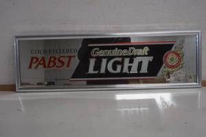 lot 468 image: Pabst Genuine Draft Beer Mirror Silver Frame