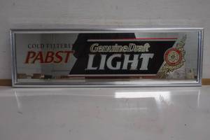 lot 469 image: Pabst Genuine Draft Beer Mirror Silver Frame