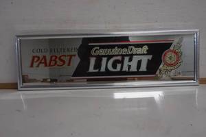 lot 470 image: Pabst Genuine Draft Beer Mirror Silver Frame