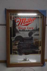 lot 473 image: Miller High Life Mirror with Loons