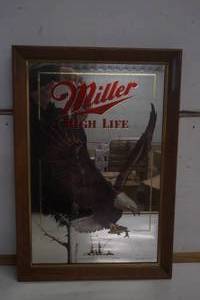 lot 474 image: Miller High Life Mirror with and Eagle