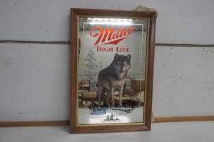 lot 505 image: Miller High Life Wolf  Mirror Frame Picture