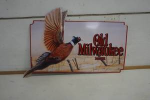 lot 516 image: Old Milwaukee Pheasant Metal Sign