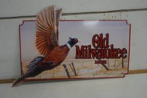 lot 517 image: Old Milwaukee Pheasant Metal Sign