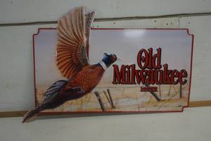 lot 518 image: Old Milwaukee Pheasant Metal Sign