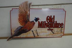 lot 520 image: Old Milwaukee Pheasant Metal Sign