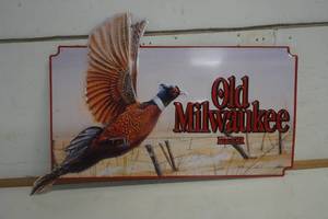 lot 521 image: Old Milwaukee Pheasant Metal Sign