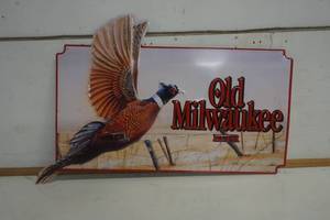 lot 523 image: Old Milwaukee Pheasant Metal Sign