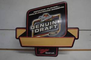 lot 526 image: Miller Genuine Draft Metal Sign