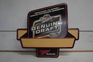 lot 527 image: Miller Genuine Draft Metal Sign