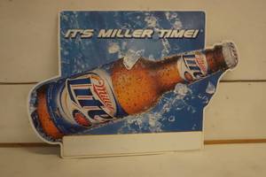 lot 533 image: Miller Lite Bottle Metal Sign