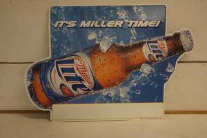 lot 535 image: Miller Lite Bottle Metal Sign