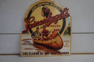 lot 542 image: Leinenkugels Metal Sign The Flavor of The North Woods