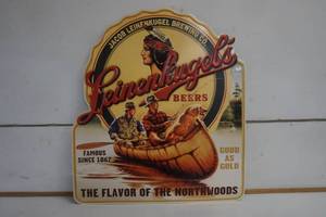 lot 544 image: Leinenkugels Metal Sign The Flavor of The North Woods