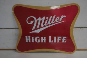 lot 546 image: Miller High Life Beer Metal Sign