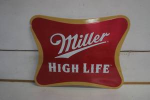 lot 547 image: Miller High Life Beer Metal Sign