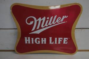 lot 548 image: Miller High Life Beer Metal Sign
