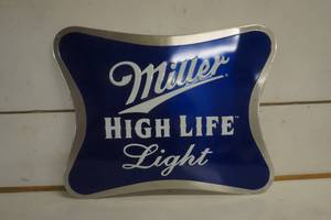 lot 550 image: Miller High Life Light Beer Metal Sign