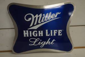 lot 553 image: Miller High Life Light Beer Metal Sign