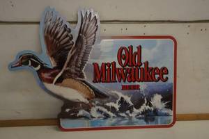 lot 570 image: Old Milwaukee Duck Metal Sign