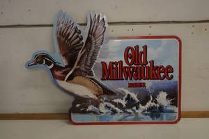 lot 571 image: Old Milwaukee Duck Metal Sign