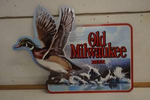 lot 572 image: Old Milwaukee Duck Metal Sign