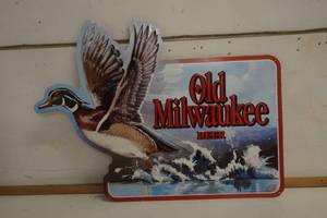 lot 579 image: Old Milwaukee Duck Metal Sign