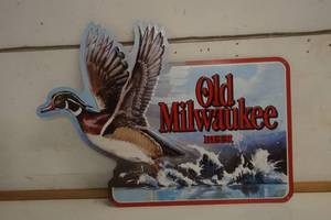 lot 580 image: Old Milwaukee Duck Metal Sign