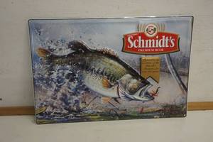 lot 614 image: Schmidt Beer Fish Metal Sign