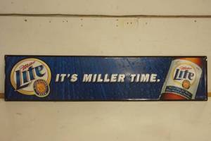lot 626 image: Miller Lite It Miller Time Metal sign