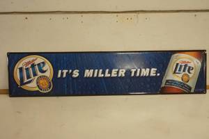 lot 627 image: Miller Lite It Miller Time Metal sign