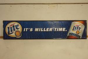 lot 628 image: Miller Lite It Miller Time Metal sign