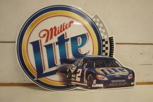 lot 632 image: Miller Lite Race Cr #2 Metal Sign