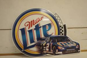 lot 633 image: Miller Lite Race Car #2 Metal Sign
