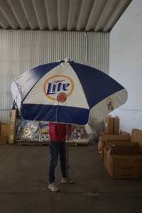 lot 641 image: Miller Lite Patio Umbrella (Aluminum Pole)