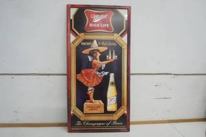 lot 658 image: Miller High Life Metal Sign