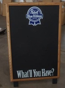 lot 674 image: Pabst Blue Ribbon Beer Sandwich Sign