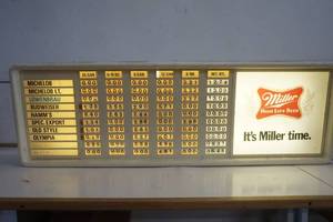 lot 695 image: Miller Beer Light Up Price Board