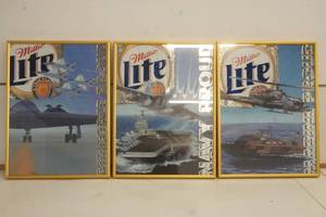 lot 709 image: Miller Lite Navy, Marine, Airforce Pictures