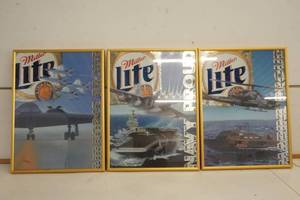 lot 710 image: Miller Lite Navy, Marine, Airforce Pictures