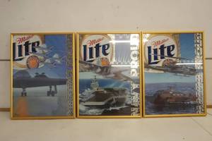 lot 713 image: Miller Lite Navy, Marine, Airforce Pictures